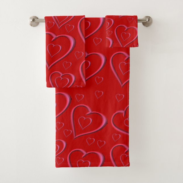 Serviettes de bain set Saint Valentin (En situation)