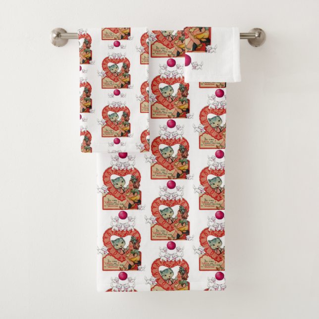 Serviettes de bain set Saint Valentin (En situation)