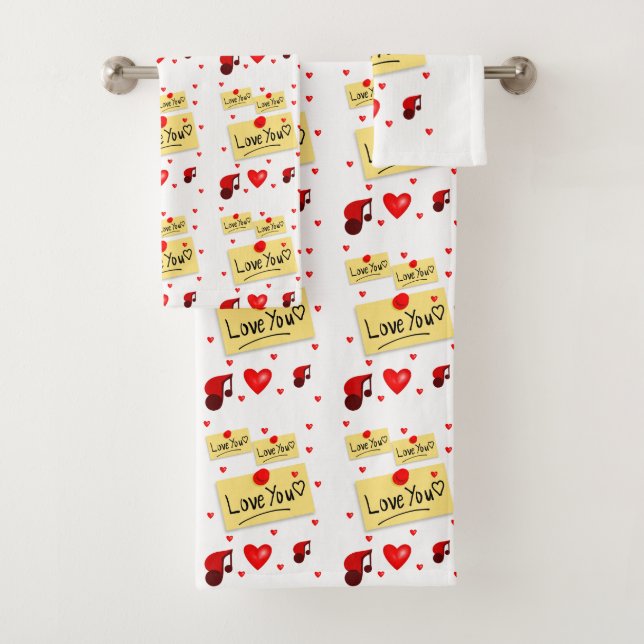 Serviettes de bain set Saint Valentin (En situation)