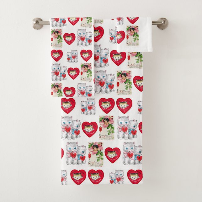 Serviettes de bain set Saint Valentin (En situation)