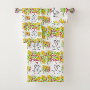 Serviettes de bain set Saint Valentin