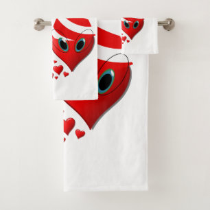 Serviettes de bain set Saint Valentin