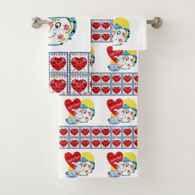 Serviettes de bain set Saint Valentin (En situation)