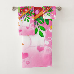 Serviettes de bain set Saint Valentin
