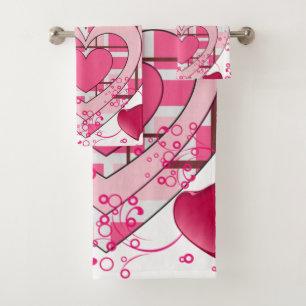 Serviettes de bain set Saint Valentin, Amour
