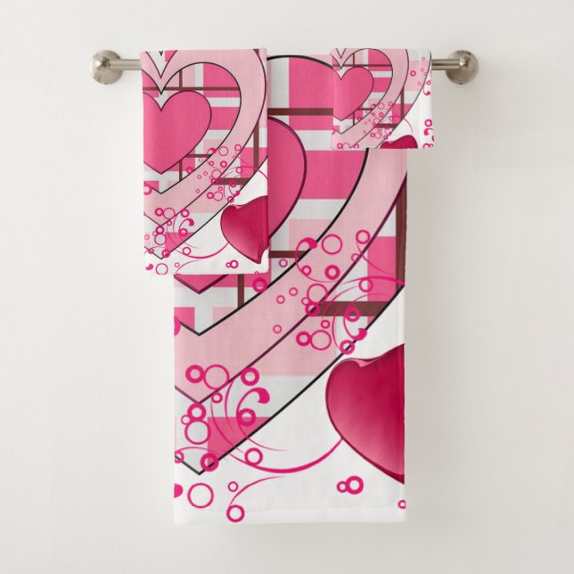 Serviettes de bain set Saint Valentin, Amour (En situation)