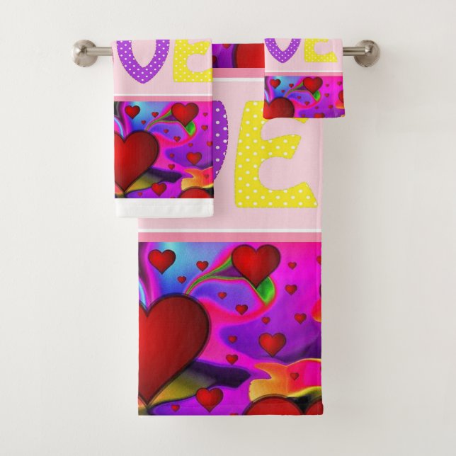 Serviettes de bain set Saint Valentin, Amour (En situation)