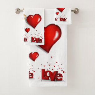 Serviettes de bain set Saint Valentin, Ange