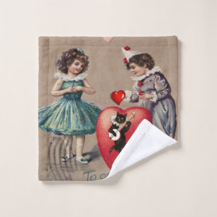 Serviettes de bain set Saint Valentin, Vintage