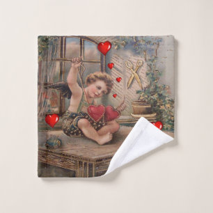 Serviettes de bain set Saint Valentin, Vintage