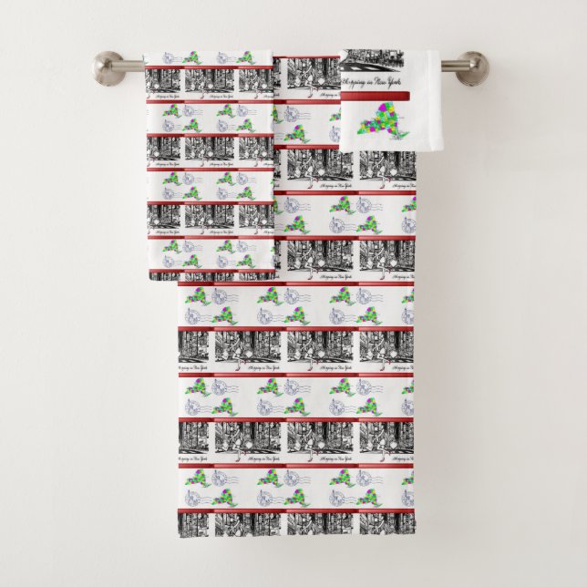 Serviettes de bain set Shopping NY (En situation)