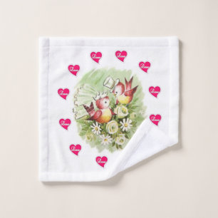 Serviettes de bain set Valentine's Bird Vintage