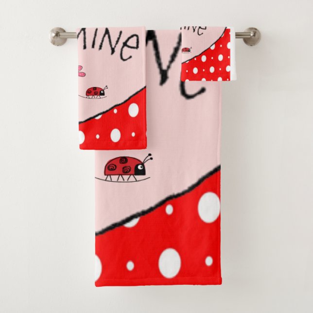Serviettes de bain set Valentine's Day Be Mine Hea (En situation)