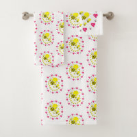 Serviettes de bain set Valentine's Day Bumblebee