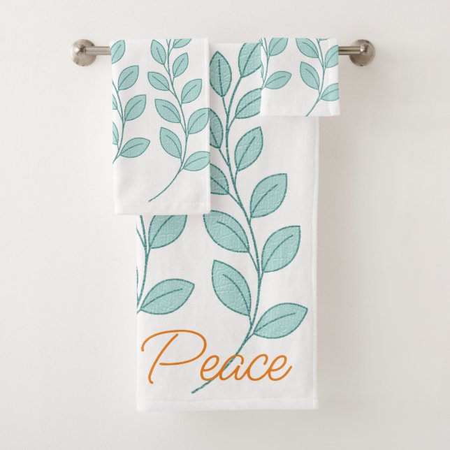 Serviettes de bain sets Feuilles de paix (En situation)