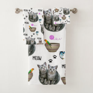 Serviettes de bain sets Kittens Chats