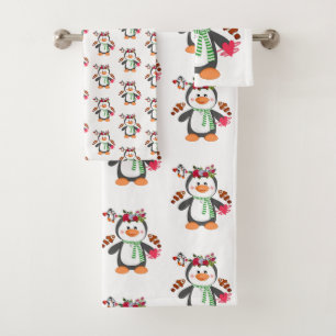 Serviettes de bain sets Saint Valentin Coeurs de p