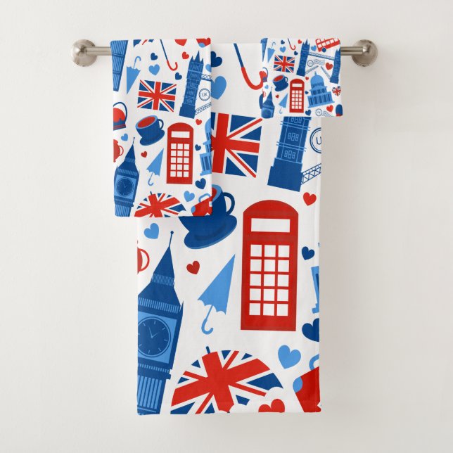 serviettes de bain Symboles de Londres (En situation)