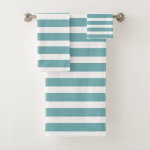 Serviettes de bain Turquoise et Blanc modernes