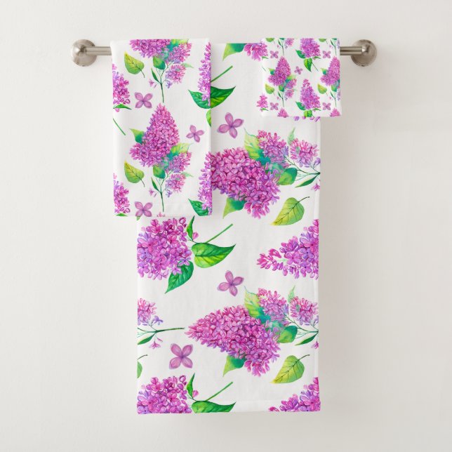 Serviettes de bain violet en été Lilacs (En situation)