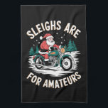 Serviettes de cuisine<br><div class="desc">Les Soupirs Sont Pour Amateurs Noël Motorbike Biker</div>