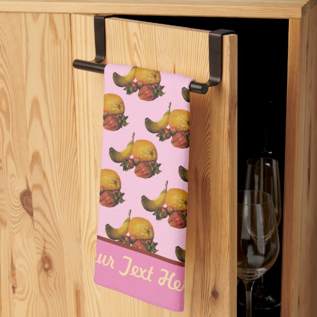 Serviettes de cuisine à fruits - Personnalisation  (Pliage en tiers)