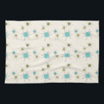 Serviettes de cuisine atomiques iconiques de<br><div class="desc">Les serviettes de cette cuisine atomiques iconiques de Starbursts modèlent les starbursts atomiques iconiques de caractéristiques. C'est exact ! La vieille école, arrière - plan crème avec des taches d'or est le contexte parfait pour la turquoise vibrante, le céleri calmant, et les cercles colorés de vert kitschy de poire. Les...</div>