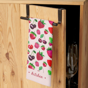Serviettes de cuisine avec design de baies juteuse