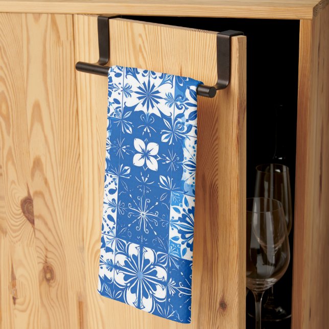Serviettes de cuisine Bleu Boracay (Pliage en tiers)