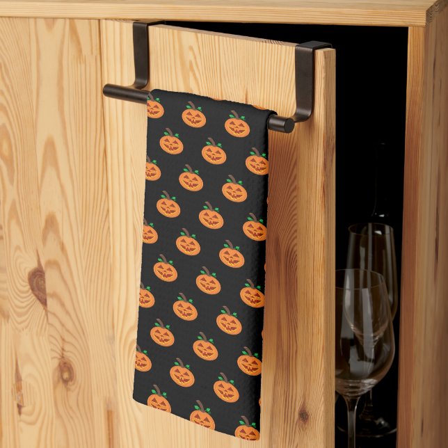 Serviettes de cuisine Citrouille Red Eyed Hallowee (Pliage en tiers)