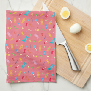 Serviettes de cuisine colorées en forme de bonbons