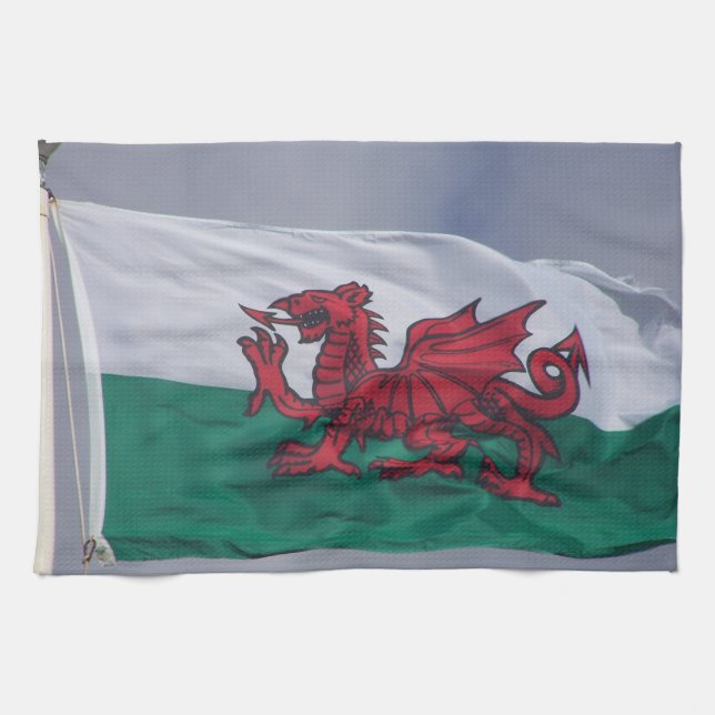 Serviettes de cuisine de drapeau du Pays de Galles (Horizontal)