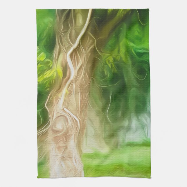 Serviettes de cuisine Dream Light Green Tree (Vertical)