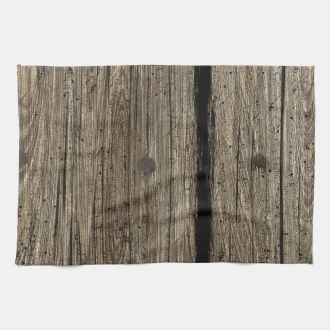 Serviettes de cuisine en bois rustiques antiques (Horizontal)