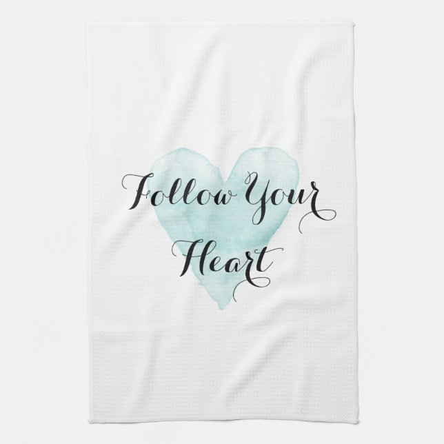 Serviettes de cuisine en coton 100% Follow Your He (Vertical)