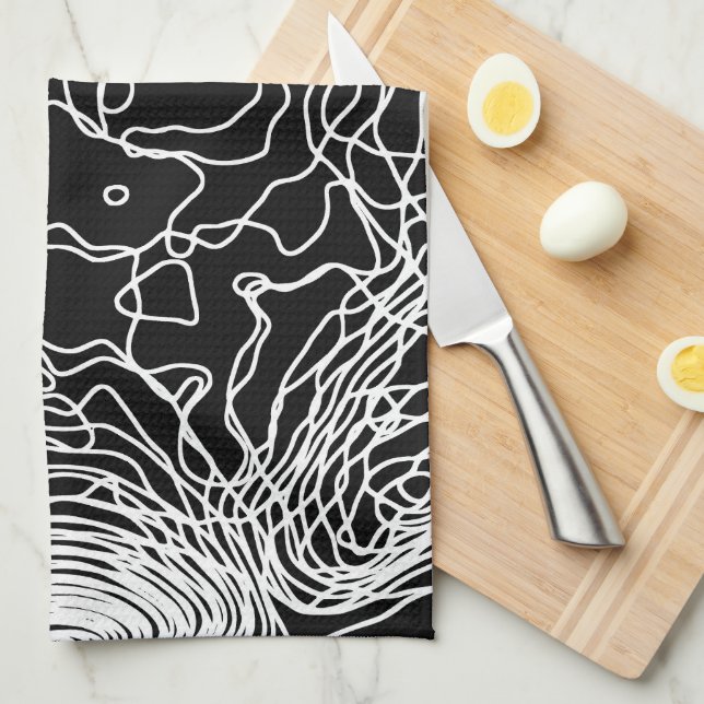 Serviettes De Cuisine En Fil Blanc (Quart Plié)