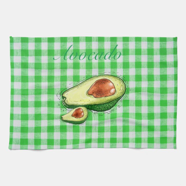 Serviettes de cuisine en plaid Avocado (Horizontal)