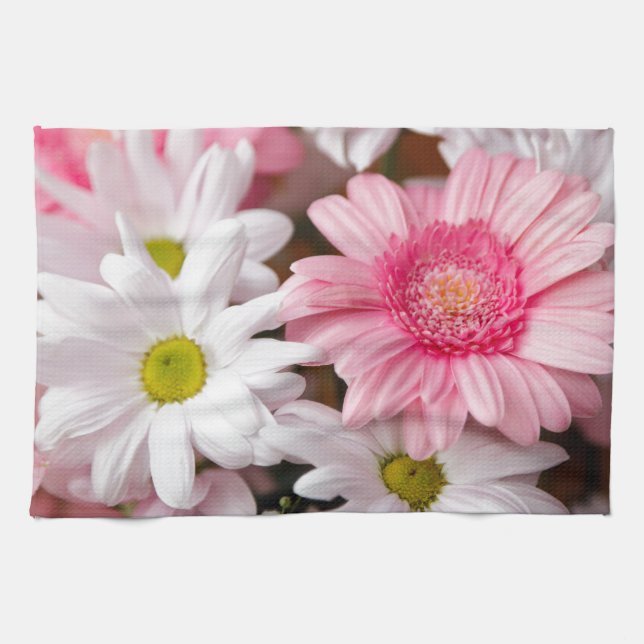 Serviettes de cuisine - fleurs de Gerbera de (Horizontal)