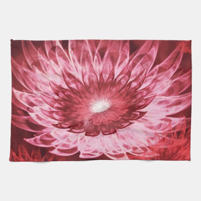 Serviettes de cuisine Fleurs d'Imaginaire Rouge (Horizontal)