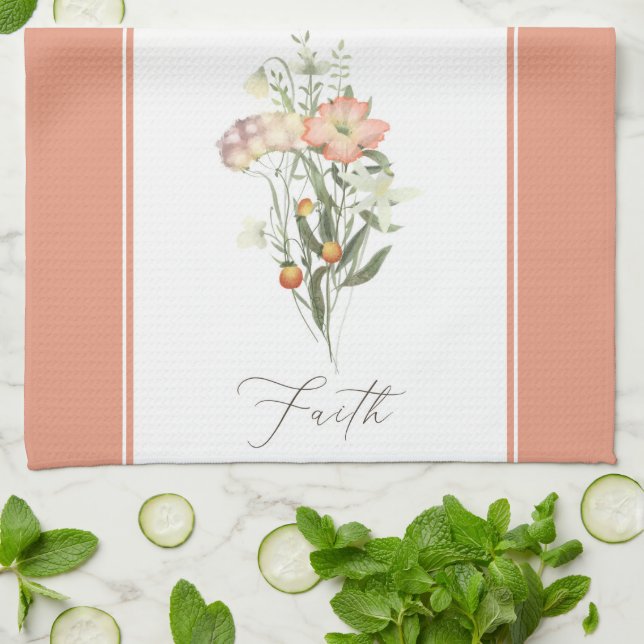Serviettes de cuisine Fleurs sauvages foi & amour (Plié)