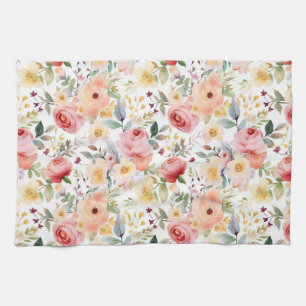 Serviettes de cuisine Floral Aquarelle