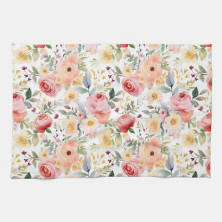 Serviettes de cuisine Floral Aquarelle