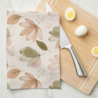 Serviettes de cuisine florales botaniques modernes