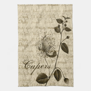 Serviettes de cuisine florales de câpres