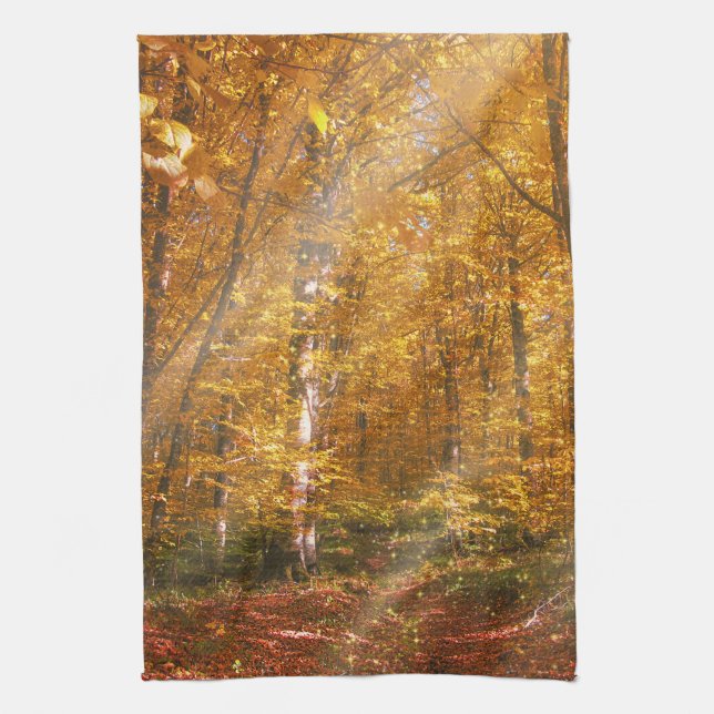 Serviettes de cuisine Forêt d'automne Gold Rays (Vertical)