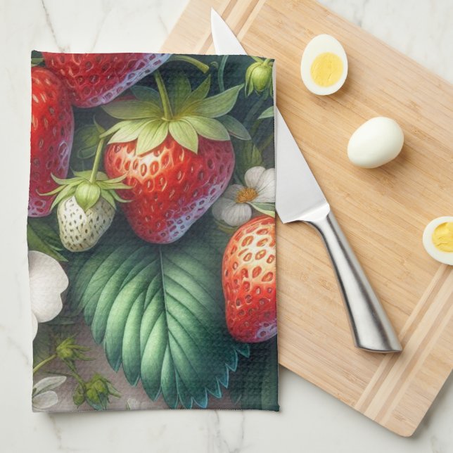 Serviettes de cuisine Fruit Rouge Fraise (Quart Plié)