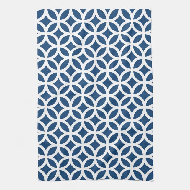 Serviettes de cuisine géométriques bleues du (Vertical)