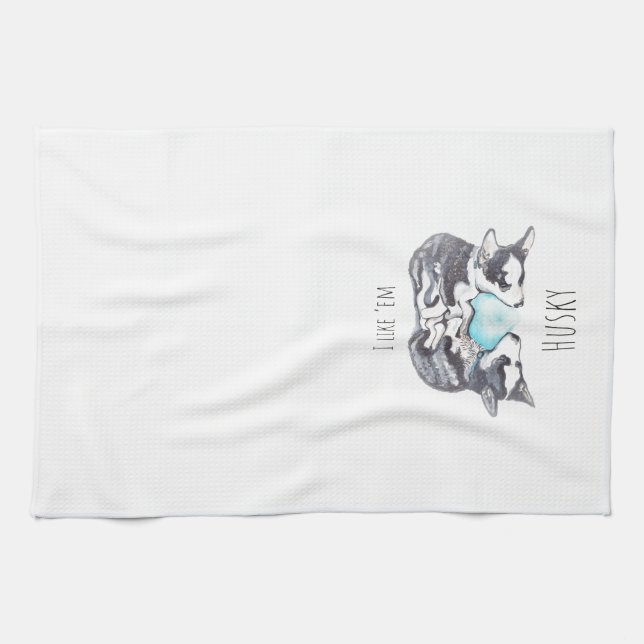 Serviettes De Cuisine Husky Lover (Horizontal)