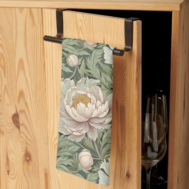 Serviettes de cuisine inspirées de William Morris  (Pliage en tiers)