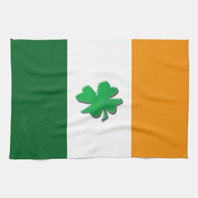 Serviettes de cuisine irlandaises de drapeau (Horizontal)